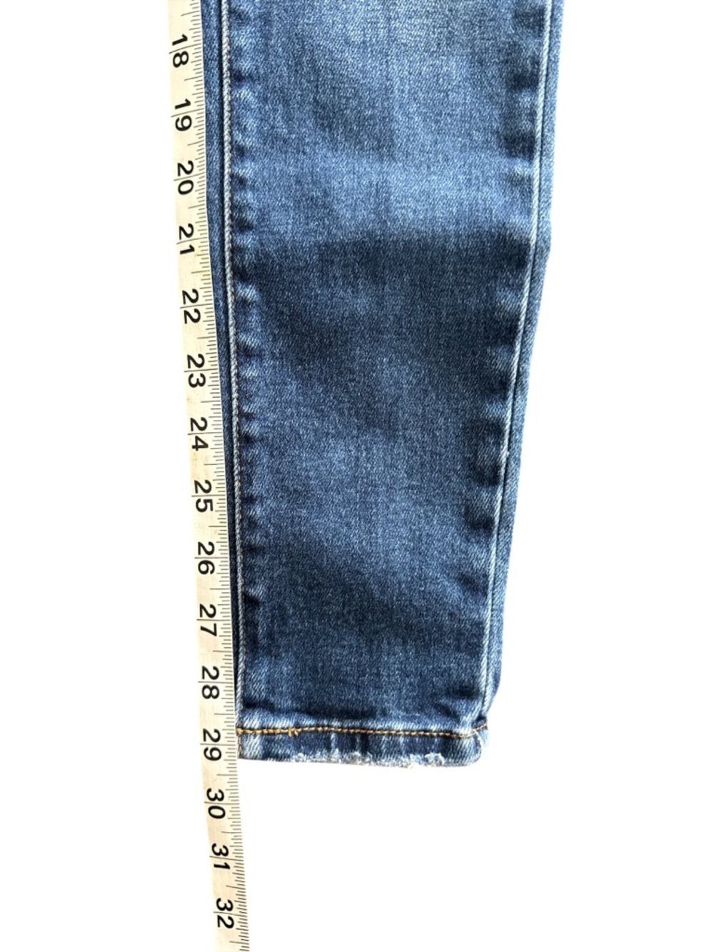 KanCan High Rise Skinny Jeans Distressed Raw Hem Stretch Medium Wash 25 - Picture 8 of 9